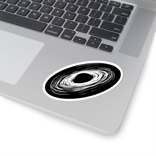 Black Hole Vinyl Sticker: Spiral Galaxy Kiss-Cut Decal for Laptops & Water Bottles