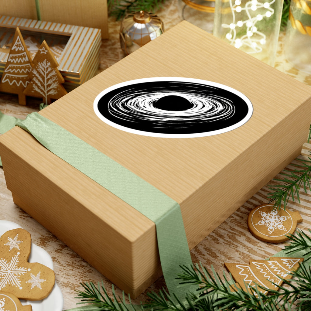 Black Hole Vinyl Sticker: Spiral Galaxy Kiss-Cut Decal for Laptops & Water Bottles
