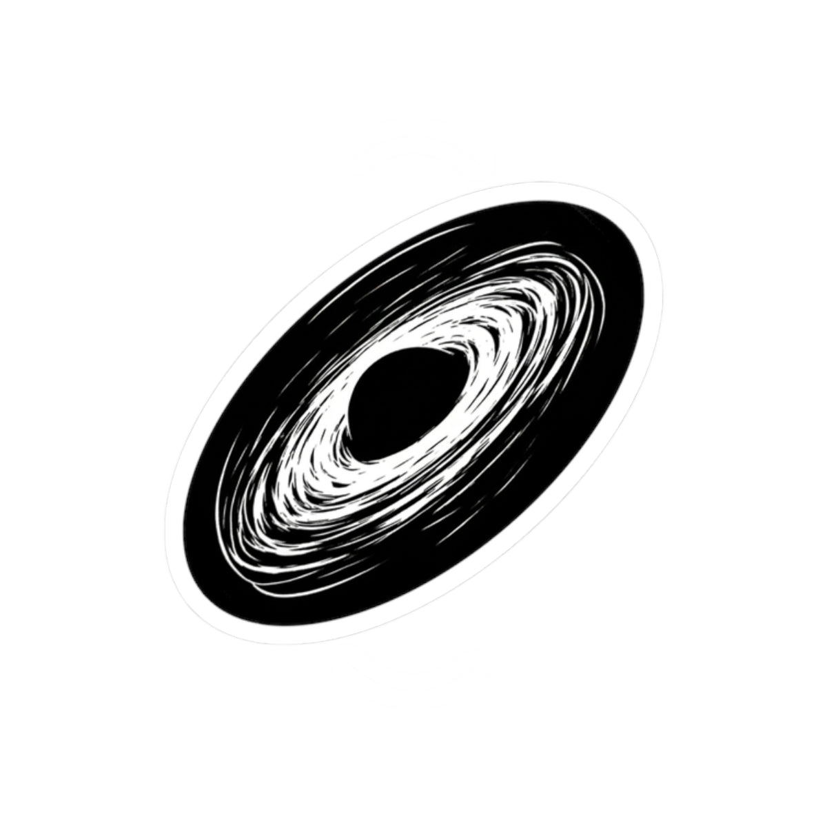 Black Hole Vinyl Sticker: Spiral Galaxy Kiss-Cut Decal for Laptops & Water Bottles