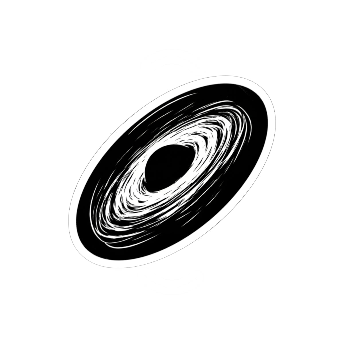 Black Hole Vinyl Sticker: Spiral Galaxy Kiss-Cut Decal for Laptops & Water Bottles
