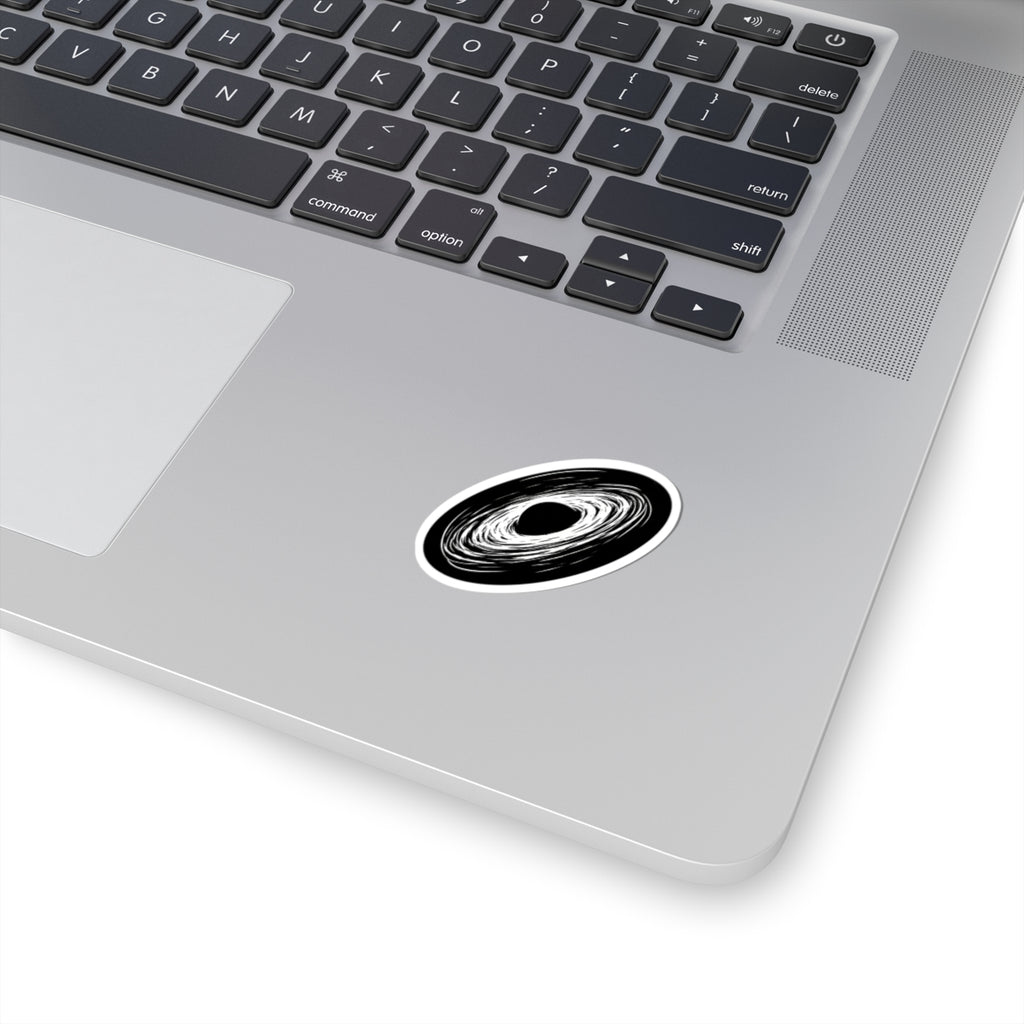 Black Hole Vinyl Sticker: Spiral Galaxy Kiss-Cut Decal for Laptops & Water Bottles